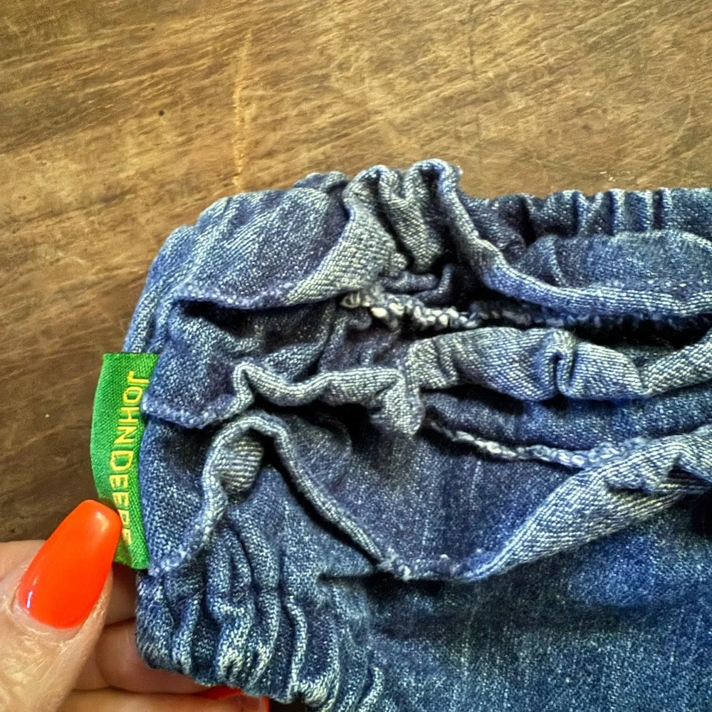 John Deere Denim Ruffled Baby Bloomers, Size 3-6 Months